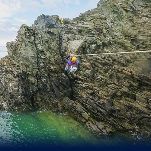 Man Zipwire Sea Level Traversing