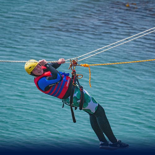 Man Zipwire Sea Level Traversing