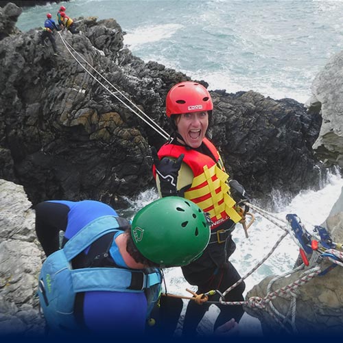 Happy woman before a Zipwire challenge