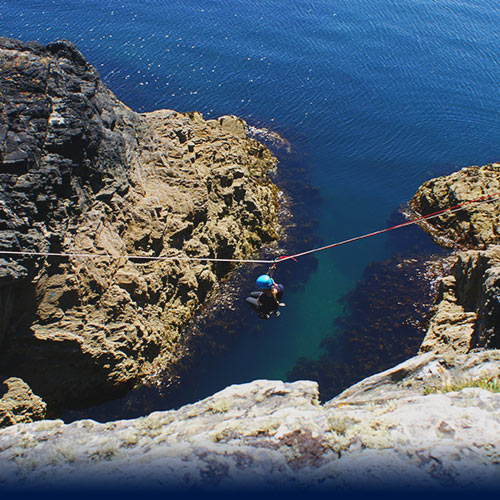 Woman Zipwire Sea Level Traversing