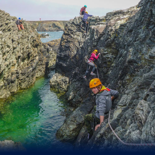 Small group Sea Level Traversing a Rockpool